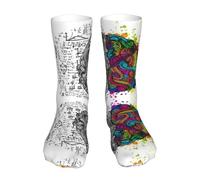 Left And Right Brain Mens Socks Womens Socks Comfortable Breathable Casual Mid-Calf Socks,Print Polyester Outdoor Hiking Walking Socks