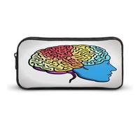 Left And Right Brain Pencil Pouch Big Capacity Simple Marker Pouch Portable Aesthetic Zipper Pencil Case