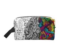 Left and Right Brain Print Travel Toiletry Bags Hanging Makeup Bag Large Capacity Versatile Organizer for Women Men