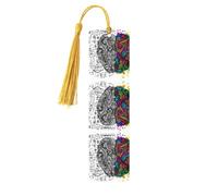 Left and Right Brain Print Wooden Bookmark Bookmarks with Tassels Book Marks for Reading Hardcover Books Notebooks