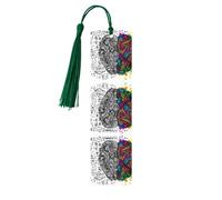 Left and Right Brain Print Wooden Bookmark Bookmarks with Tassels Book Marks for Reading Hardcover Books Notebooks