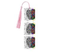 Left and Right Brain Print Wooden Bookmark Bookmarks with Tassels Book Marks for Reading Hardcover Books Notebooks