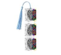 Left and Right Brain Print Wooden Bookmark Bookmarks with Tassels Book Marks for Reading Hardcover Books Notebooks
