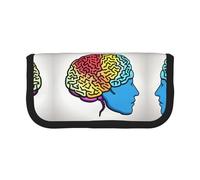 Left and Right Brain Small Pencil Bag Simple Pencil Pouch Aesthetic Pencil Case Pencil Storage Bag Pen Holder Office