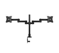 Left and right dual-screen monitor clip table stand 14-27 inches 2-screen computer splicing office(Black)