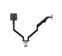 Left and right dual-screen monitor splicing heightening bracket desktop lifting horizontal and vertical screen switching rotating air pressure stand(Blac)