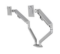 Left and right dual-screen monitor splicing heightening bracket desktop lifting horizontal and vertical screen switching rotating air pressure stand(Grey)