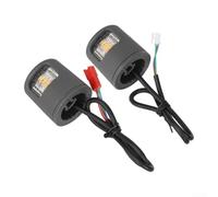 Left and right round turn signal lights for electric scooters, constructed with plastic and waterproof connectors for improved safety on rides (Red + White)