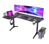 (Left ) Computer Gaming Desk RGB LED: L Shape Corner Desk