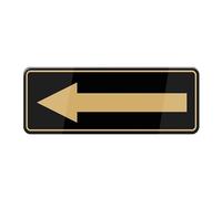 Left Directional Arrow Sign For House, 10X3 Inch Acrylic Plaque With Strong Adhesives For Front Door/Wall/Window Home & Office Business Outdoor, Gold Letters On Black Background