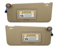 Left Driver & Right Passenger Side Sun Visor Compatible with Honda Accord 2008-2017 with Light OEM :83230TA0A91ZB (Beige)