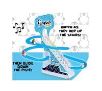 Left-Field - Penguin Piste - Race Track Game, Indoor Toys, Smart Games, Penguin Toy and Game for Children - Racing Game with Small Plastic Slide - Race and Slide Penguins