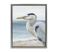 Left Gazing Heron Coastal, 16 x 20 Inch Canvas in Floater Frame
