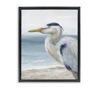 Left Gazing Heron Coastal, 24 x 30 Inch Canvas in Floater Frame