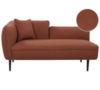 Beliani Left-Hand Chaise Longue Chevannes Boucle Dark Red