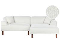 Beliani Corner Sofa 3 Seater Holt Boucle White Left Hand