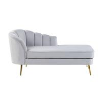 Left-Hand Chaise Longue ALLIER Velvet Light Grey