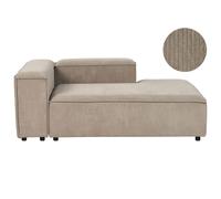 Beliani Left-Hand Chaise Longue Ardal Corduroy Light Brown