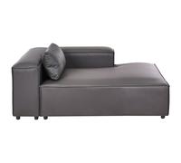 Left-Hand Chaise Longue BRANDE Fabric Black