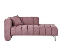 Left-Hand Chaise Longue LANNILS Fabric Pink