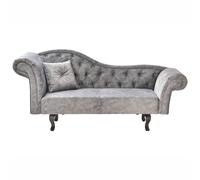 Left-Hand Chaise Longue LATTES II Velvet Grey