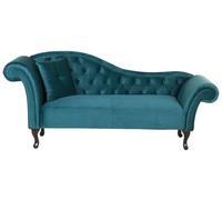 Beliani Left-Hand Chaise Longue Lattes Velvet Teal
