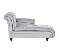 Left Hand Velvet Chaise Lounge Grey LORMONT