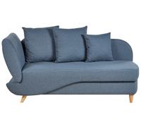 Left-Hand Chaise Longue MERI with Storage Faux Linen Blue