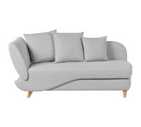 Beliani Left-Hand Chaise Lounge Meri Faux Linen Light Grey With Storage