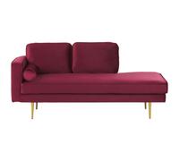 Beliani Left-Hand Chaise Lounge Miramas Velvet Dark Red