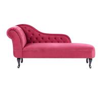 Left-Hand Chaise Longue NIMES Velvet Burgundy