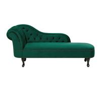 Left-Hand Chaise Longue NIMES Velvet Dark Green
