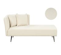 Beliani Left-Hand Chaise Longue Riom Boucle Off-White