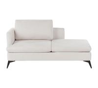 Beliani Left Hand Fabric Chaise Lounge Light Beige Sievoz, Brown
