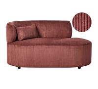 Beliani Left-Hand Chaise Longue Vanvey Corduroy Red