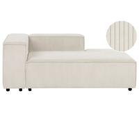 Beliani Left-Hand Chaise Longue Ardal Corduroy Off-White