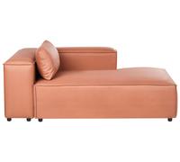 Left-Hand Chaise Longue BRANDE Fabric Golden Brown