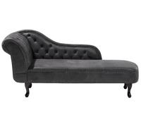 Left Hand Chaise Lounge Faux Suede Grey NIMES