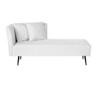 Beliani Left Hand Fabric Chaise Lounge White Riom, White