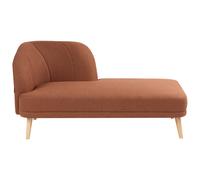 Left-Hand Chaise Lounge TANLAY Fabric Golden Brown