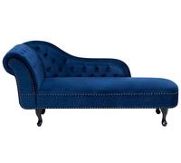 Left Hand Chaise Lounge Velvet Blue NIMES