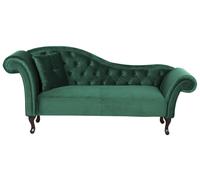 Beliani Left-Hand Chaise Longue Lattes Velvet Dark Green