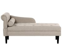 Beliani Left-Hand Chaise Lounge Yvoire Fabric Beige