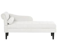Left-Hand Chaise Lounge YVOIRE Fabric Off-White