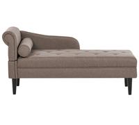 Left-Hand Chaise Lounge YVOIRE Fabric Taupe