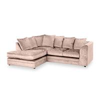(Left Hand Corner, Champaign) Aurora Crushed Velvet Corner Sofa
