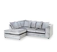 (Left Hand Corner, Silver) Aurora Crushed Velvet Corner Sofa