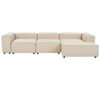 Beliani Modular Corner Sofa 4 Seater Ardal Left Hand Beige Fabric