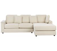Corner Sofa KOHLO Fabric Light Beige Left Hand