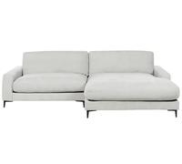 Corner Sofa 3 Seater MALOY Chenille Light Grey Left Hand